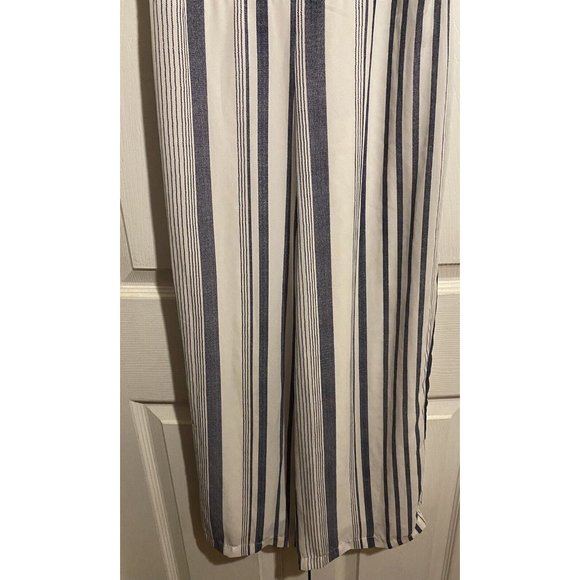 Japna size small blue white jumpsuit romper s smocked boho new sleeveless - Picture 4 of 10